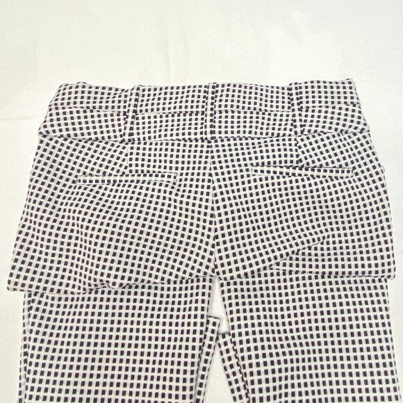 Candie's Marilyn Wide Waistband Stretch Check Skinny Ankle Pants Black & White 7 - Picture 10 of 13